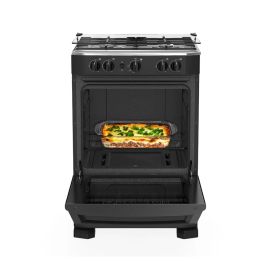 Cocina a Gas Mabe CMP6040FNO 24" 4 Hornillas Negro